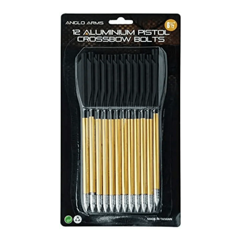 Anglo Arms 6.5" Aluminium Pistol Crossbow Bolts — 12 Pack