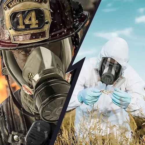 sykua 2 Pack Full Face Gas Mask — Nuclear & Chemical, 40mm Activated Carbon — view 6