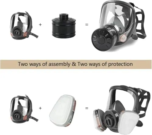 sykua 4 Pack Full Face Gas Mask — Nuclear & Chemical, 40mm Activated Carbon — view 5
